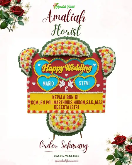 Papan Bunga Pernikahan Takome